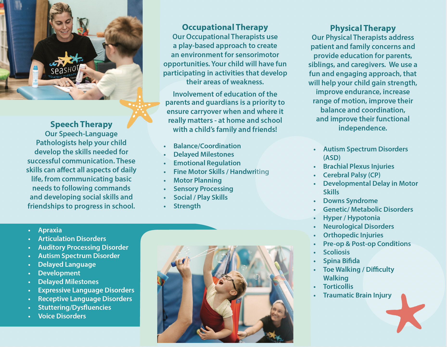 Pediatric Therapy Center Trifold back